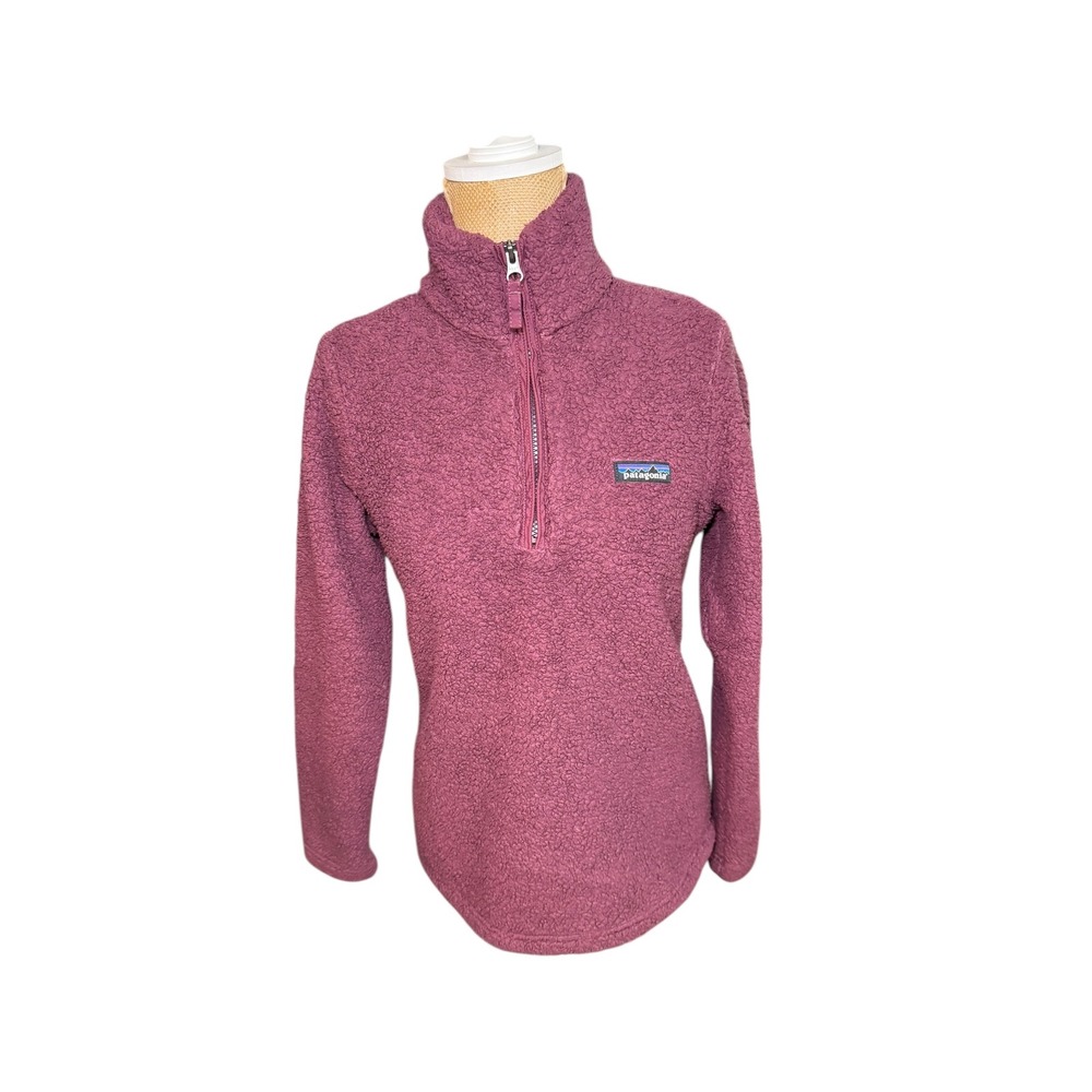 Patagonia Women's‎ XS Fuzzy Fleece Pullover Sweater Marsupial Berry